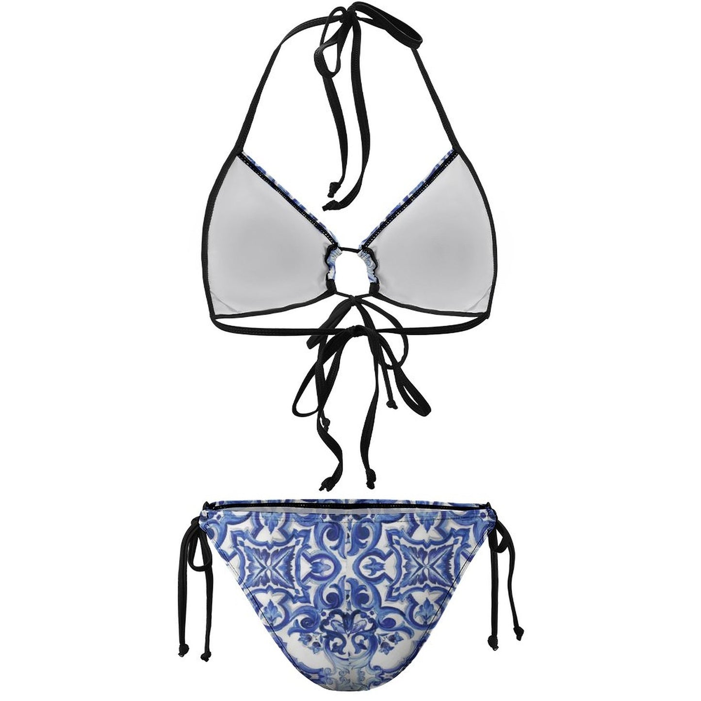 Custom Printed Tie-Side String Bikini Set