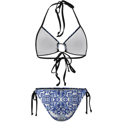 Custom Printed Tie-Side String Bikini Set