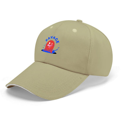 Custom Sandwich Brim Baseball Cap with Heat Transfer Print