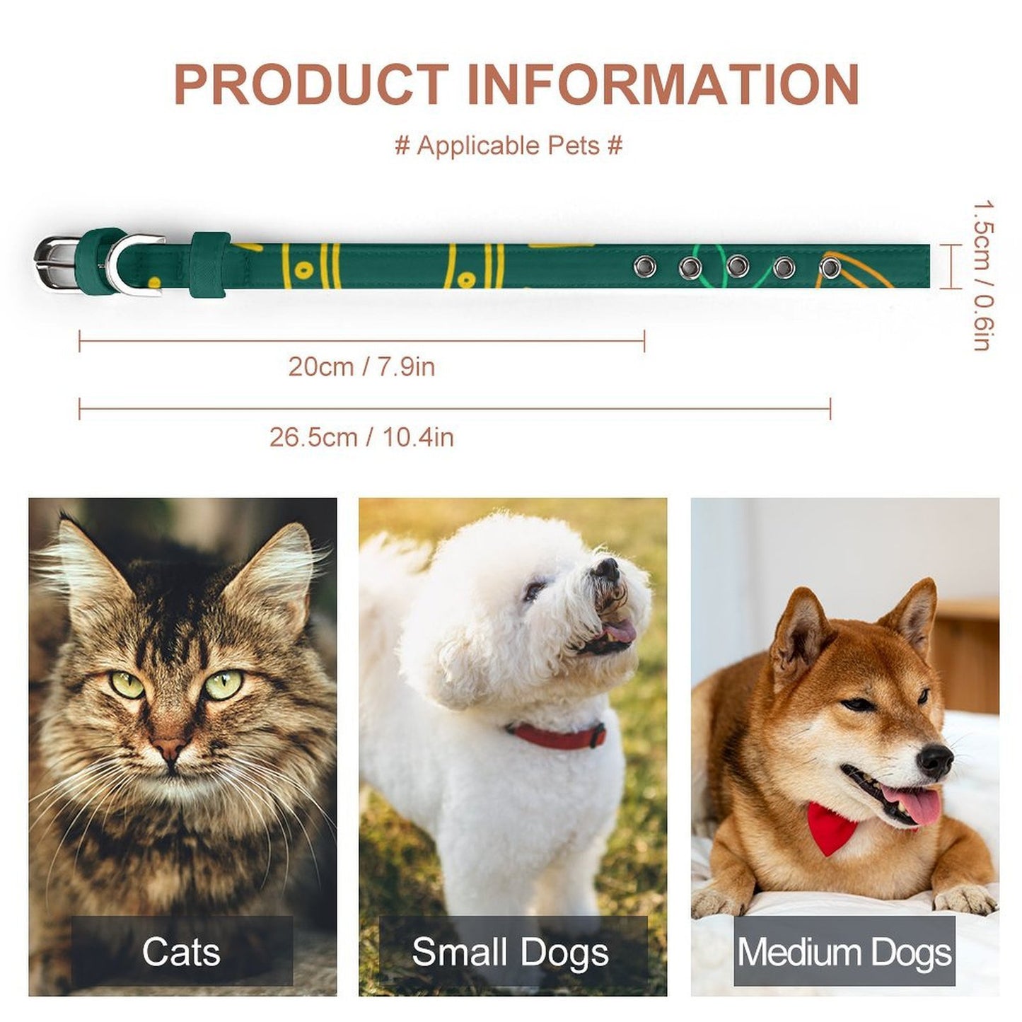 Custom Printed Oxford Pet Collar for Small Dogs