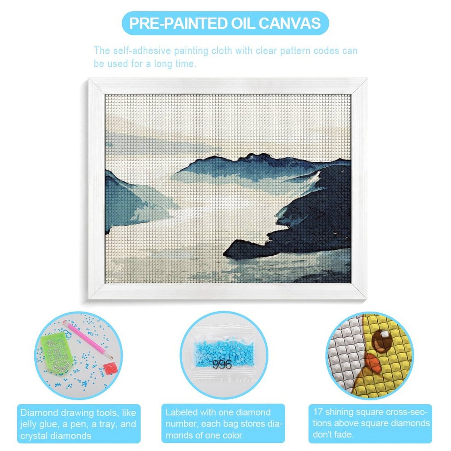 Custom Framed Diamond Painting | Square Drill Kit from Your Photo