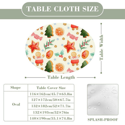 Custom Fitted Oval Tablecloth | Personalized Waterproof Table Cover
