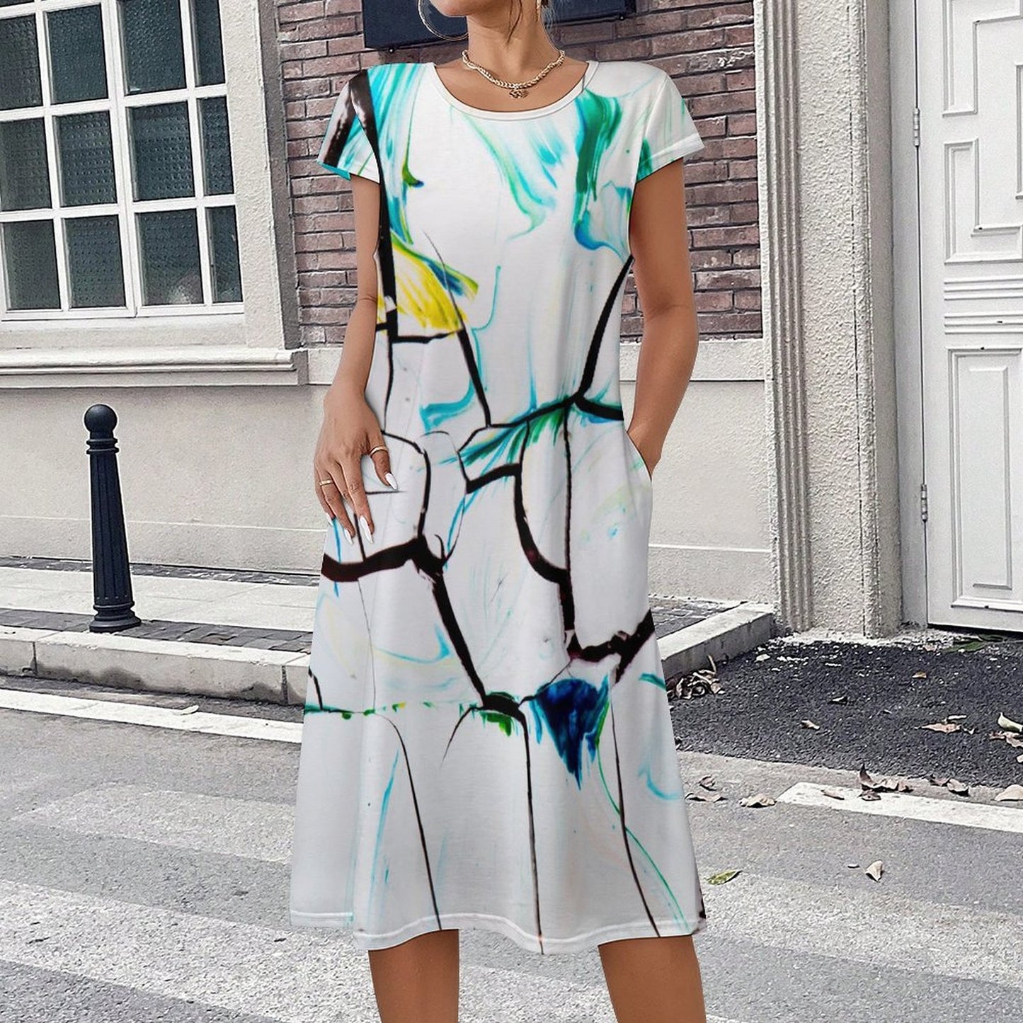 Custom Women's Sleeveless Dress | Personalized Photo Midi Dress