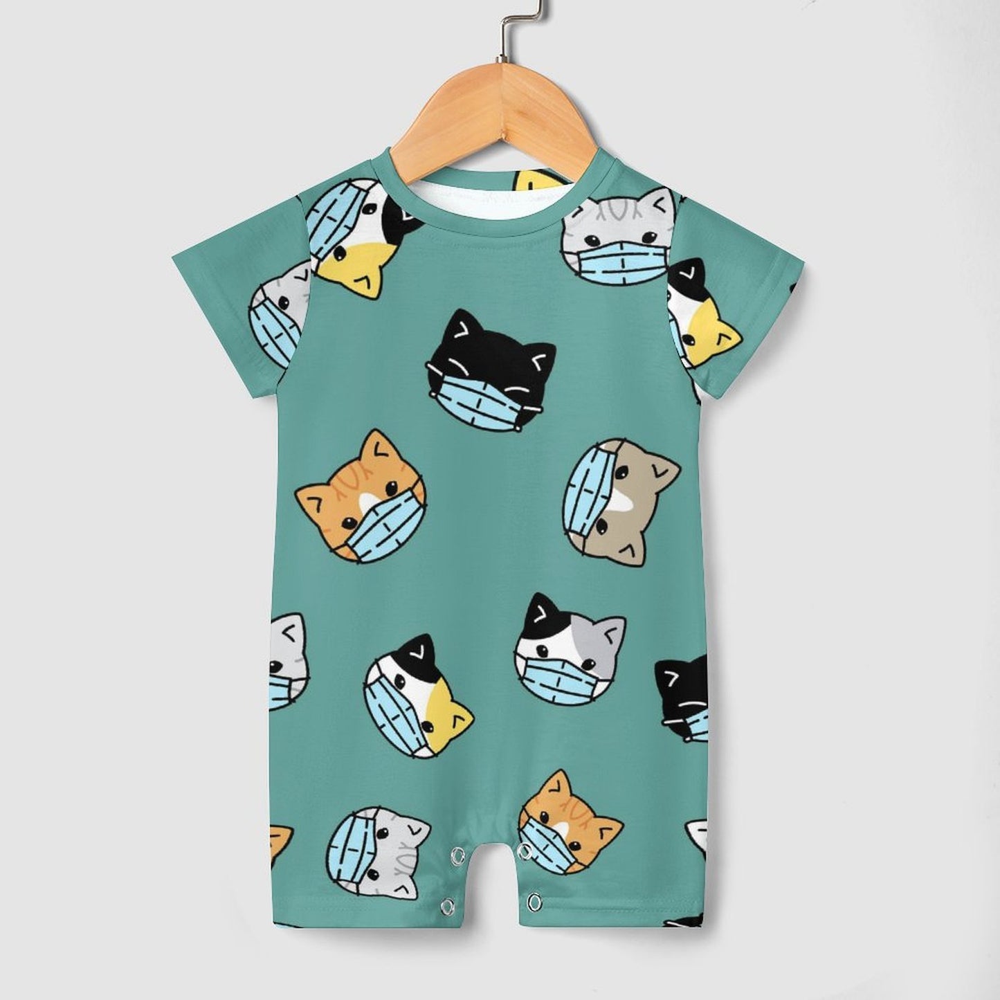 Custom Printed Cotton Baby Bodysuit with Easy-Change Snaps