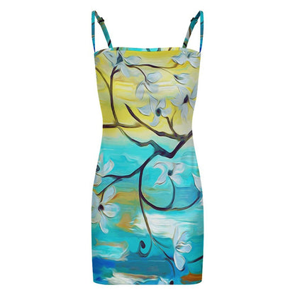 Custom Strappy Bandeau Dress | Personalized Brushed Milk Silk Mini Dress