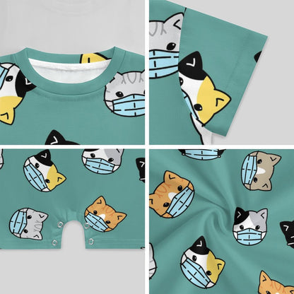 Custom Printed Cotton Baby Bodysuit with Easy-Change Snaps