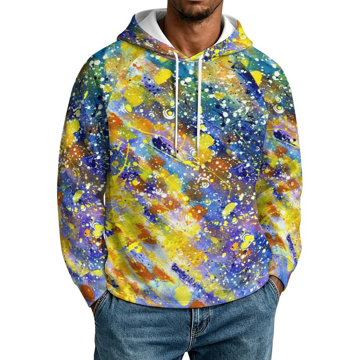 Men's Raglan Sleeve Pullover Hoodie with Custom Print