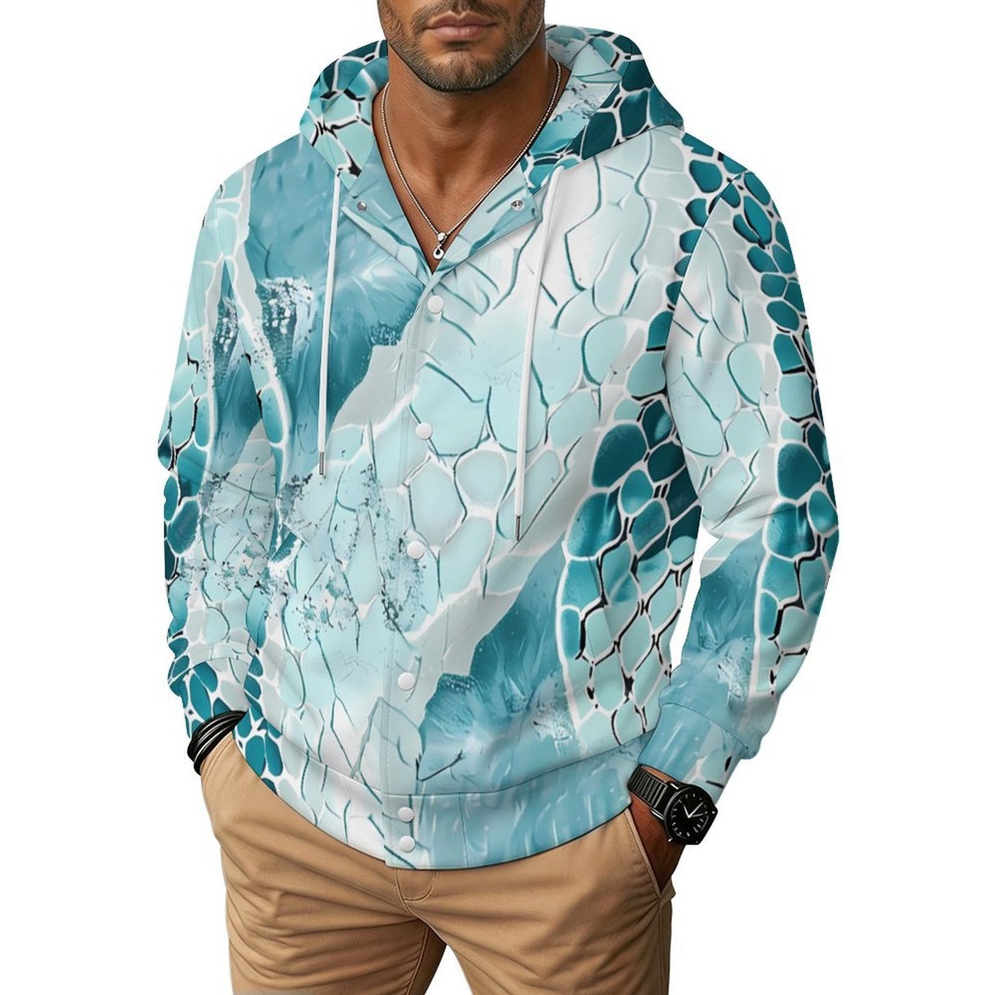 Custom Hooded Bomber Jacket with All-Over Print - Unisex Personalized Baseball Jacket