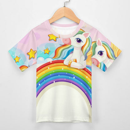 Custom Kids' Bird's-Eye Mesh T-Shirt | Personalized Children's Tee