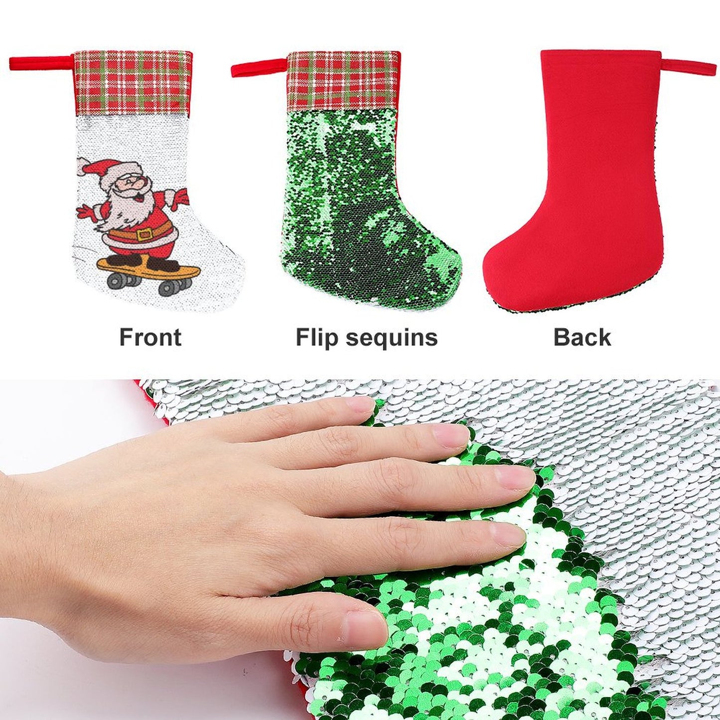 Design a Custom Sequin Christmas Stocking | Reveal Your Photo