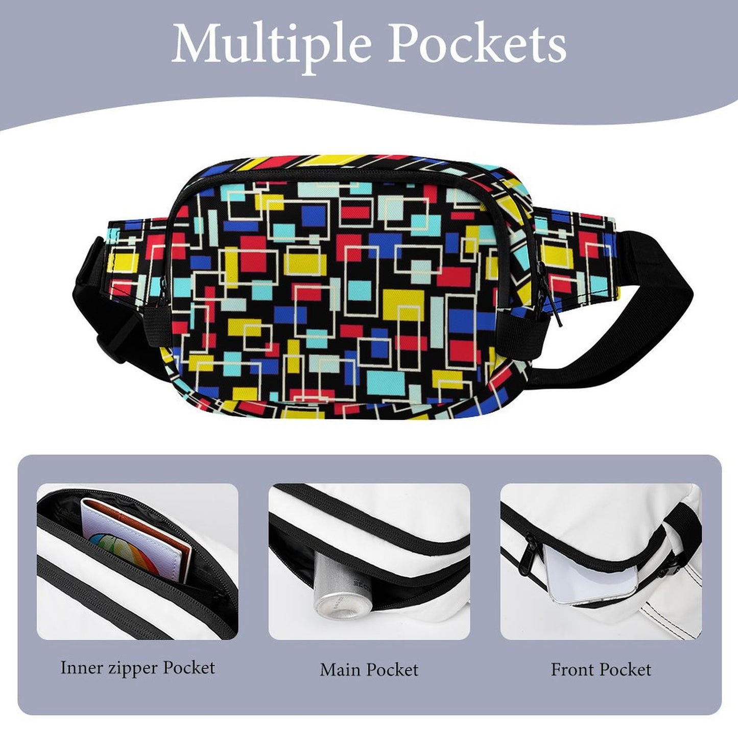 Custom Fanny Pack with Photo | Personalized Dual-Pocket Waist Bag