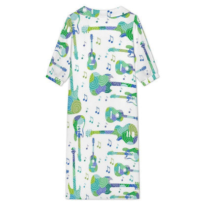 Custom Women's Linen-Look Maxi Shirt Dress