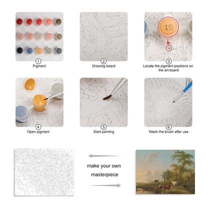 Custom Framed Paint by Number Kit | Turn Your Landscape Photo into Art