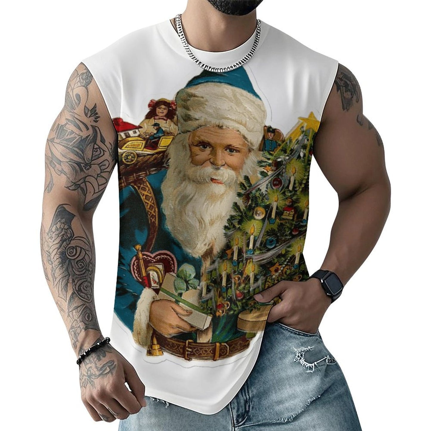 Custom Sleeveless Round Neck T-Shirt | Personalized Photo Tee