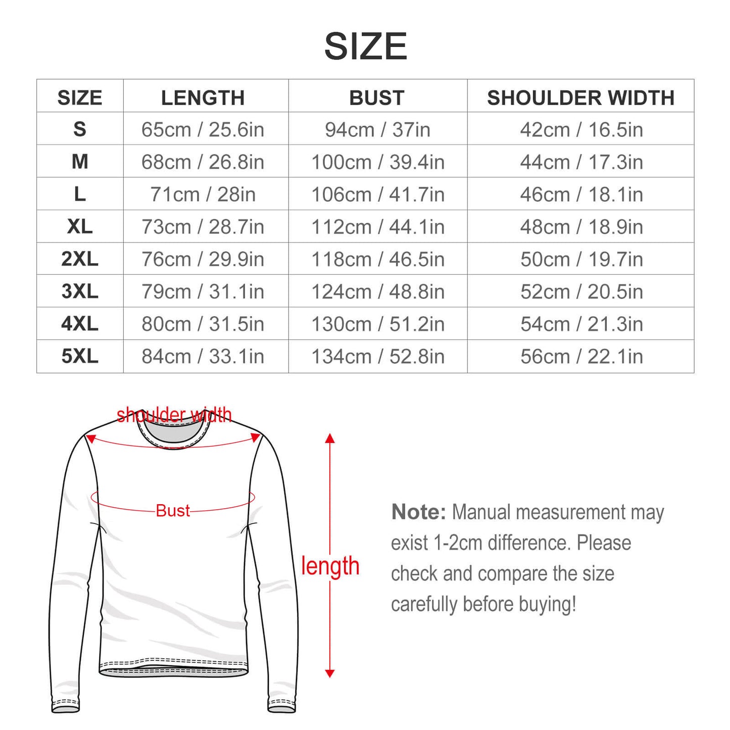 Custom All-Over Print Long Sleeve T-Shirt | 100% Cotton DTG Tee