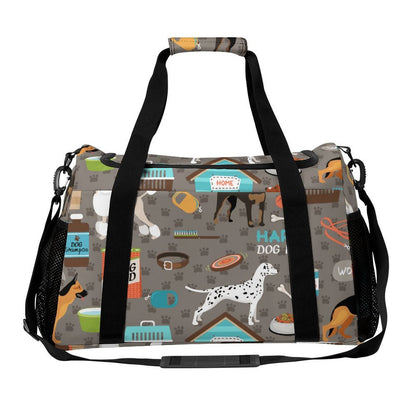 Personalized Weekender Duffel Bag with Custom Print and Adjustable Shoulder Strap