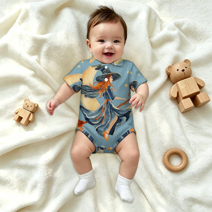 Custom Baby Polo Romper with Snap Closure