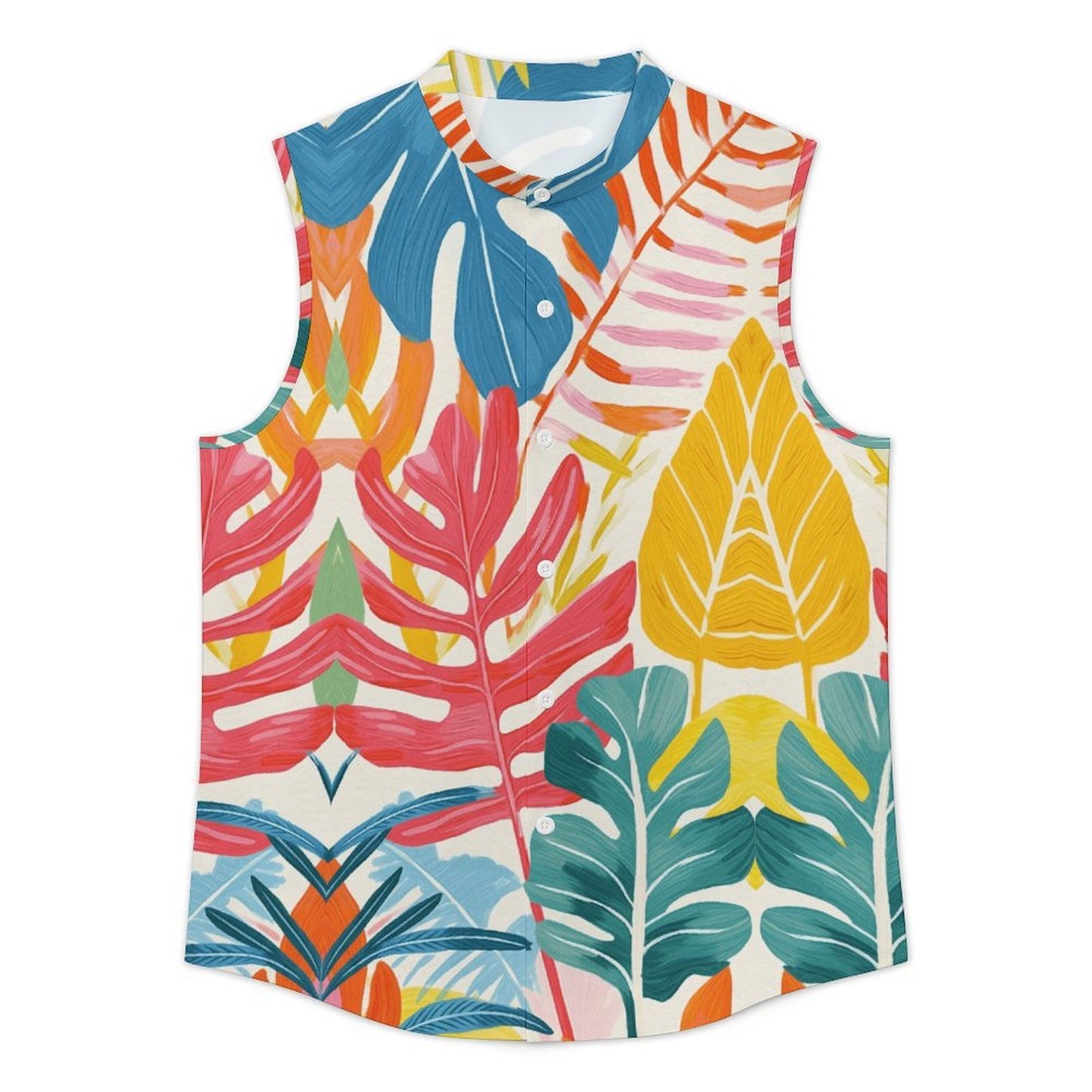 Custom Men's Sleeveless Button-Down Resort Shirt