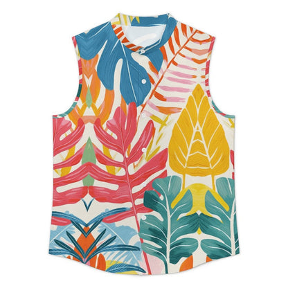 Custom Men's Sleeveless Button-Down Resort Shirt