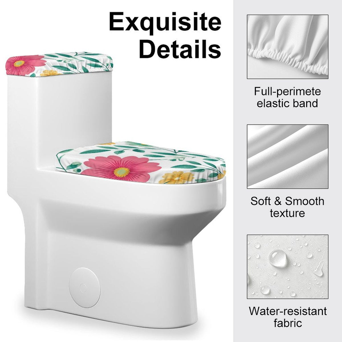 Personalized Toilet Seat Cover Set – 2-Piece Soft Polyester Bathroom Decor