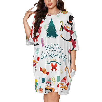 Custom Plus Size Nightgown | Personalized Ice Silk Sleep Dress for Women