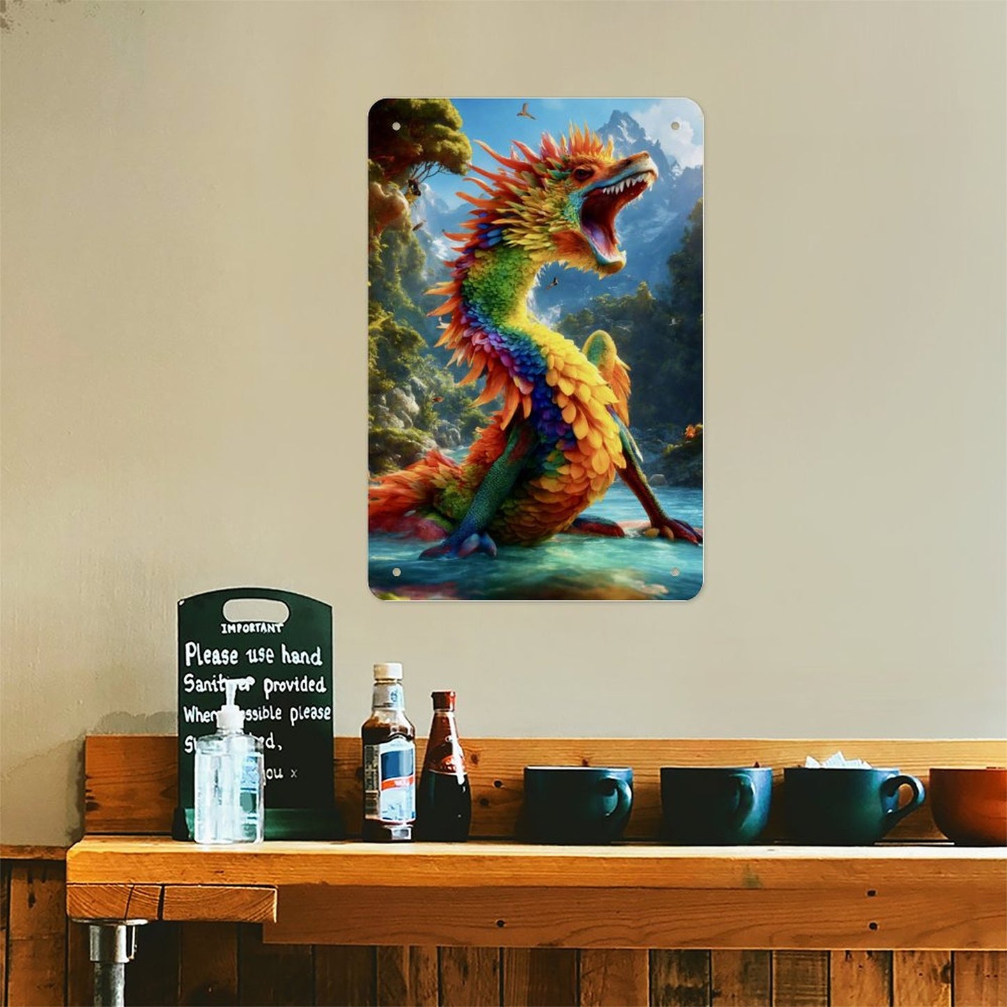 Custom Vertical Folded Edge Tin Sign: Durable UV-Printed Art for Any Space (30x20cm)