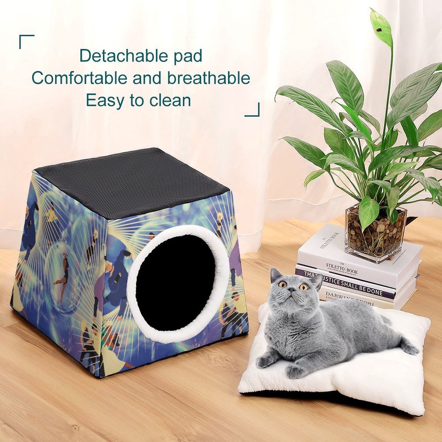 Custom Printed Pet Cave Bed for Small Cats and Dogs