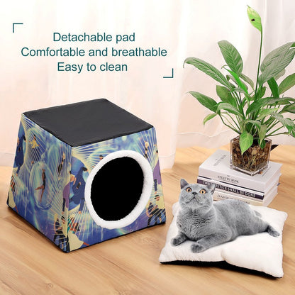 Custom Printed Pet Cave Bed for Small Cats and Dogs