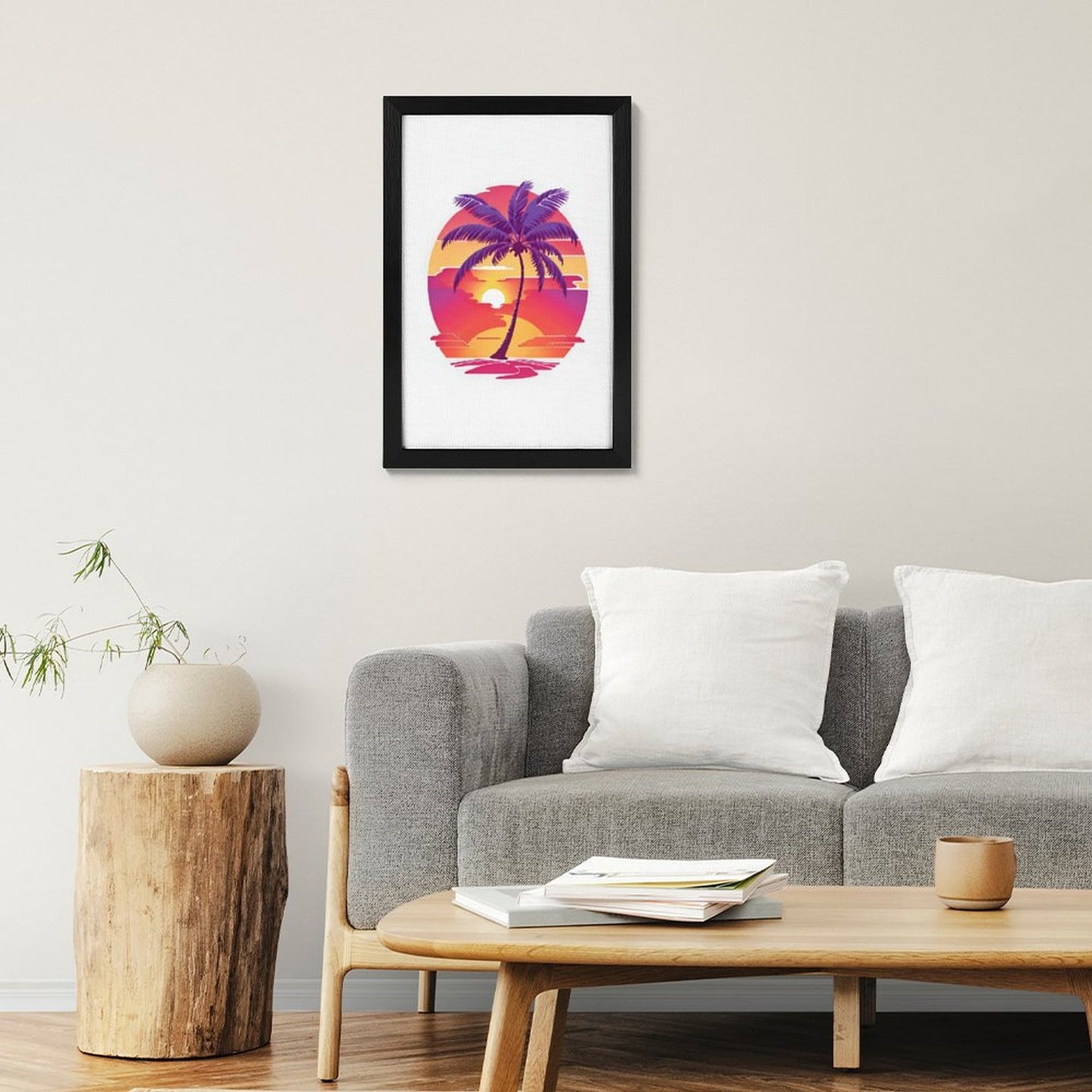Custom Vertical Framed Canvas | Modern Black/Gold Wall Art