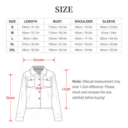 Custom Cropped Jacket for Women with Personalized Print