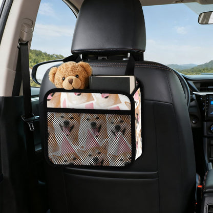 Custom Car Seat Organizer with Mesh Pockets and Reinforced Handles