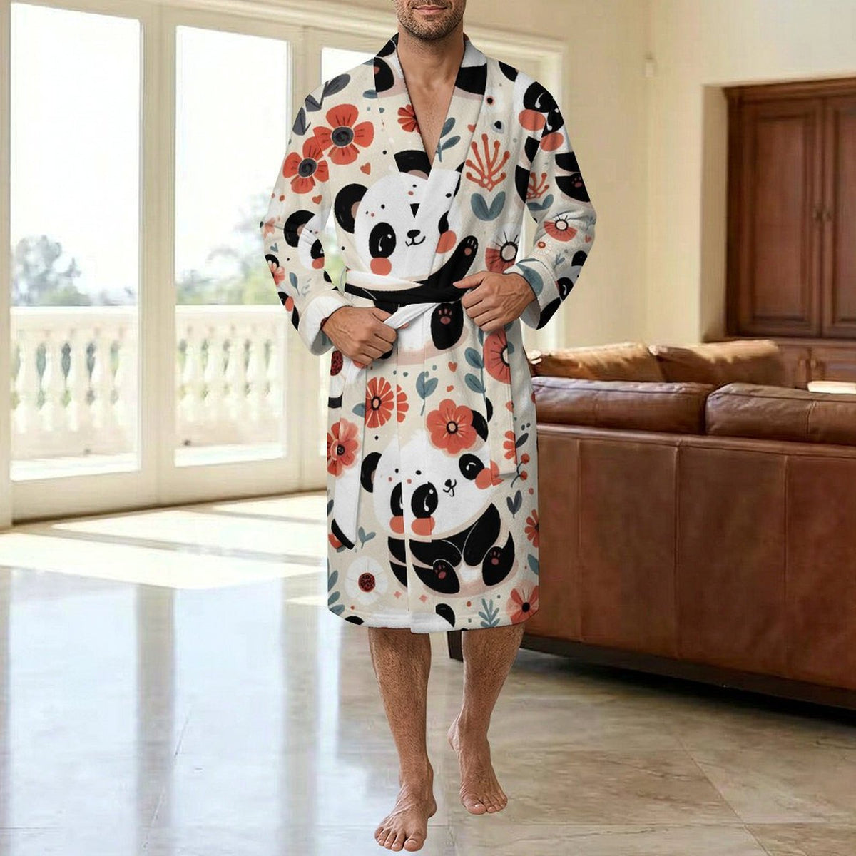 Custom Fleece Bathrobe with Personalized Print