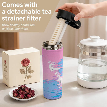 20oz Personalized Tea Infuser Tumbler with Double-Wall Insulation
