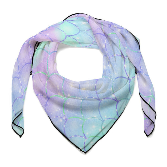Custom Satin-Finish Square Scarf | Personalized Hair Bandana & Bag Ribbon