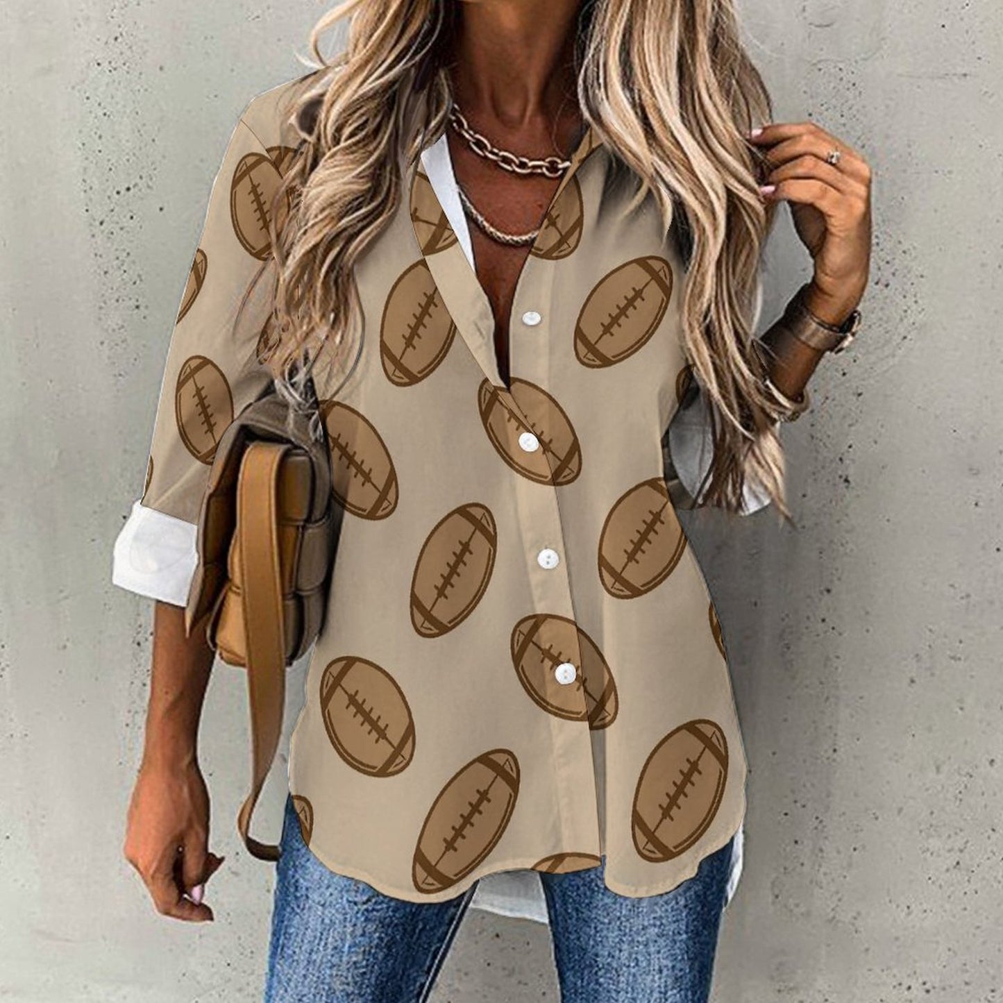 Custom Asymmetric Hem Long Sleeve Shirt | Plus Size S-8XL Artistic Top