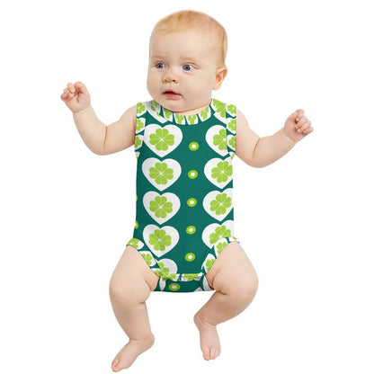 Custom Sleeveless Baby Romper in Pure Cotton with Personalized Printing