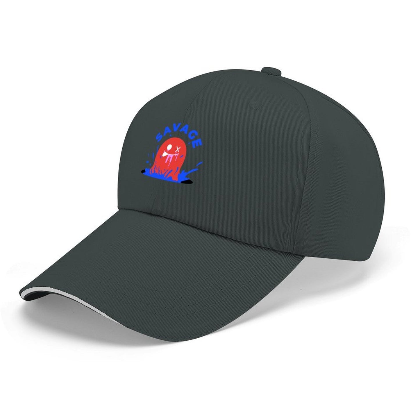 Custom Sandwich Brim Baseball Cap with Heat Transfer Print