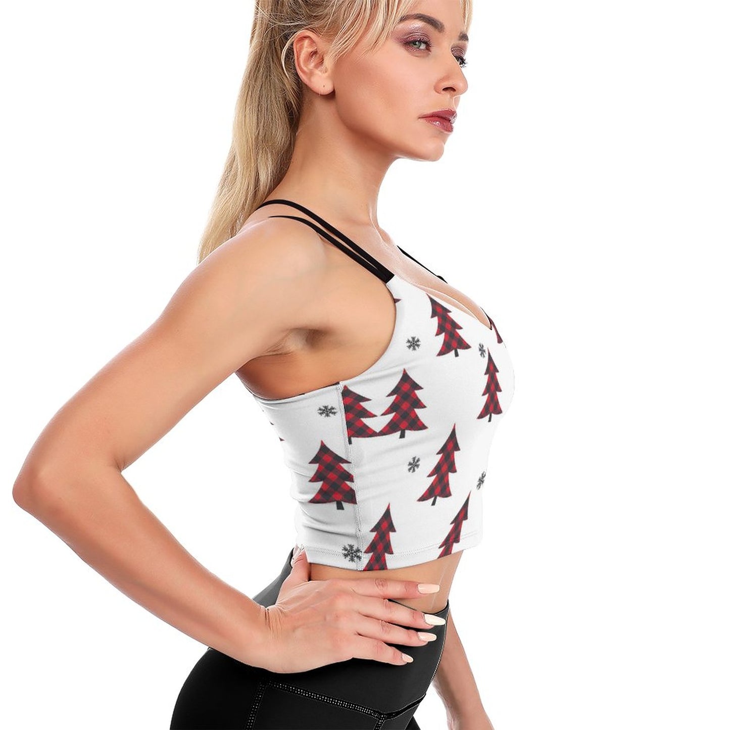 Custom Padded Longline Sports Bra | Wire-Free Crop Tank Top (S-2XL)