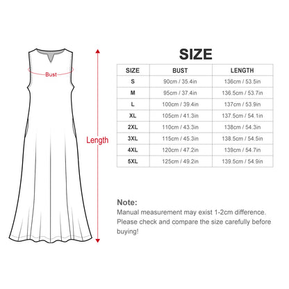 Custom Print Sleeveless Maxi Dress | Personalized Ankle-Length Dress