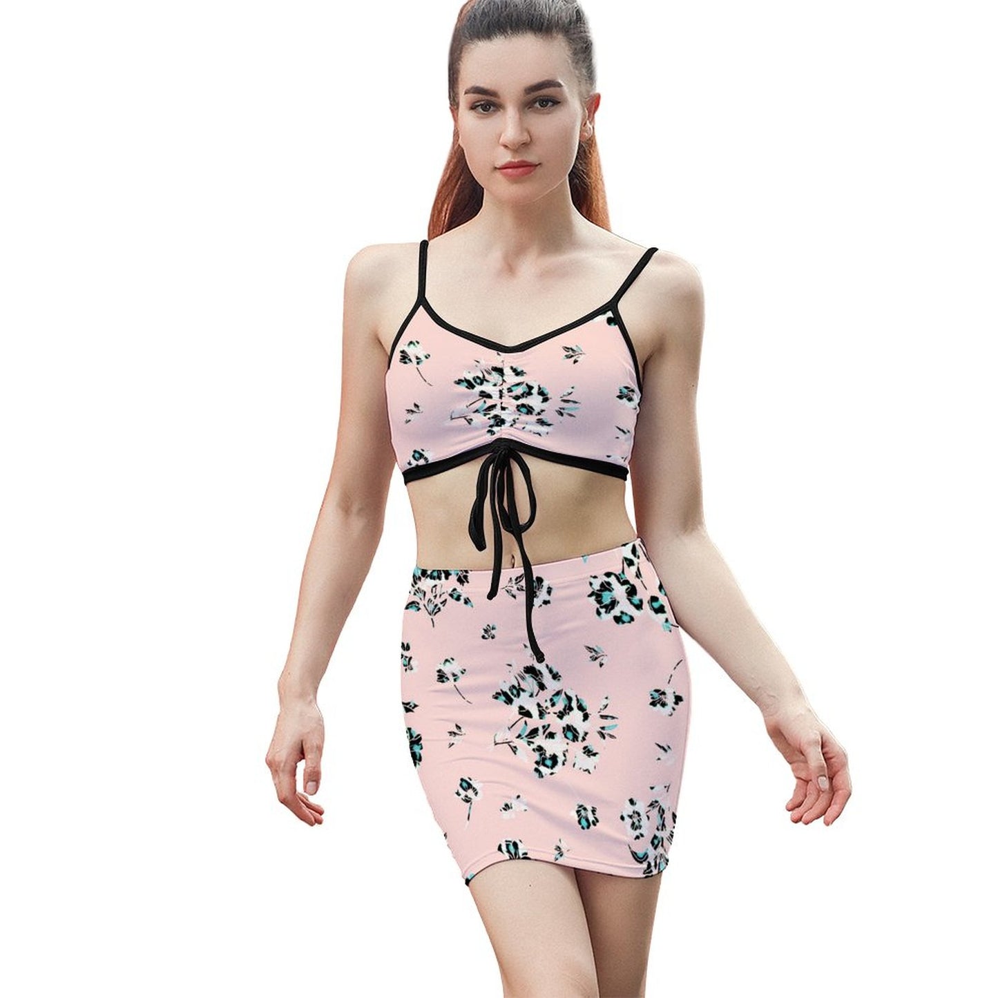 Two Piece Bodycon Skirt Set Custom | Sexy Crop Top Outfit