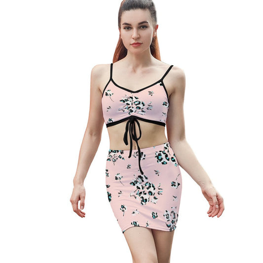 Two Piece Bodycon Skirt Set Custom | Sexy Crop Top Outfit