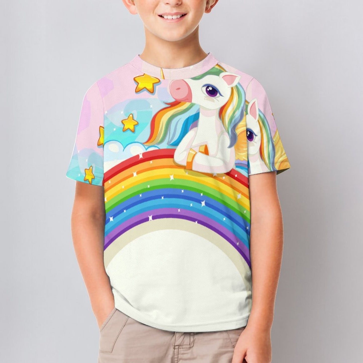 Custom Kids' Bird's-Eye Mesh T-Shirt | Personalized Children's Tee