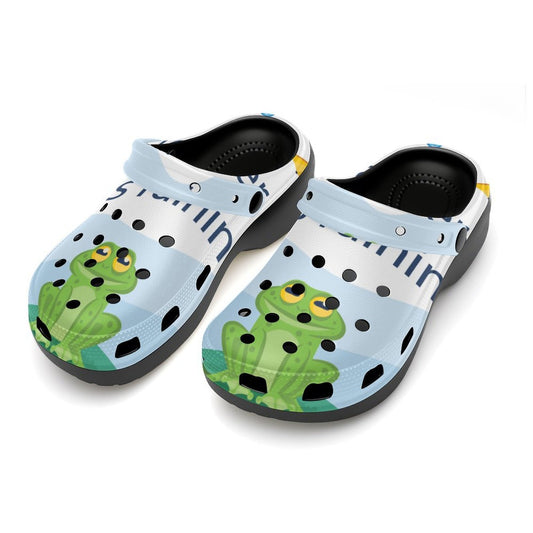 Custom Printed Heeled Clogs for Women — Personalized Platform Clog Sandals