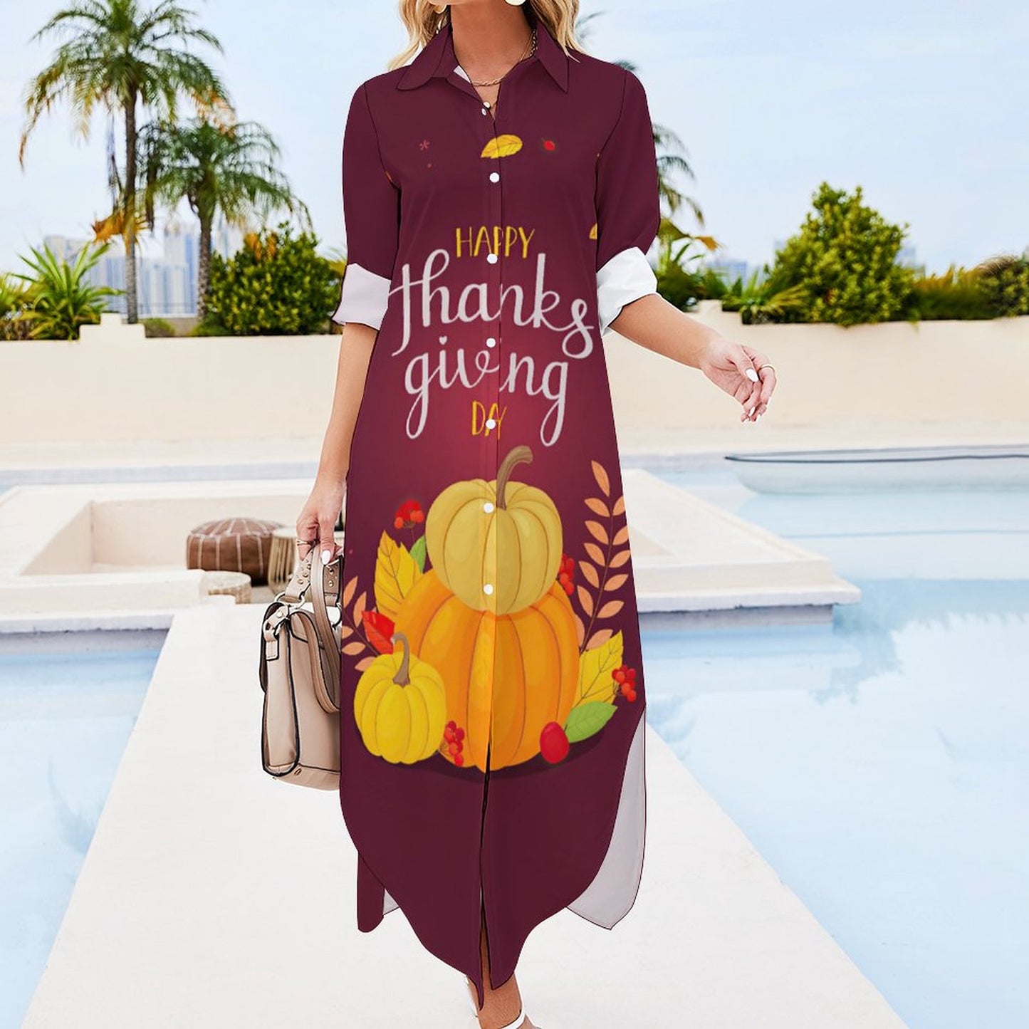 Custom Shirt Dress | Personalized Long Sleeve Button-Down