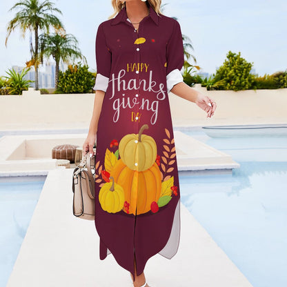 Custom Shirt Dress | Personalized Long Sleeve Button-Down