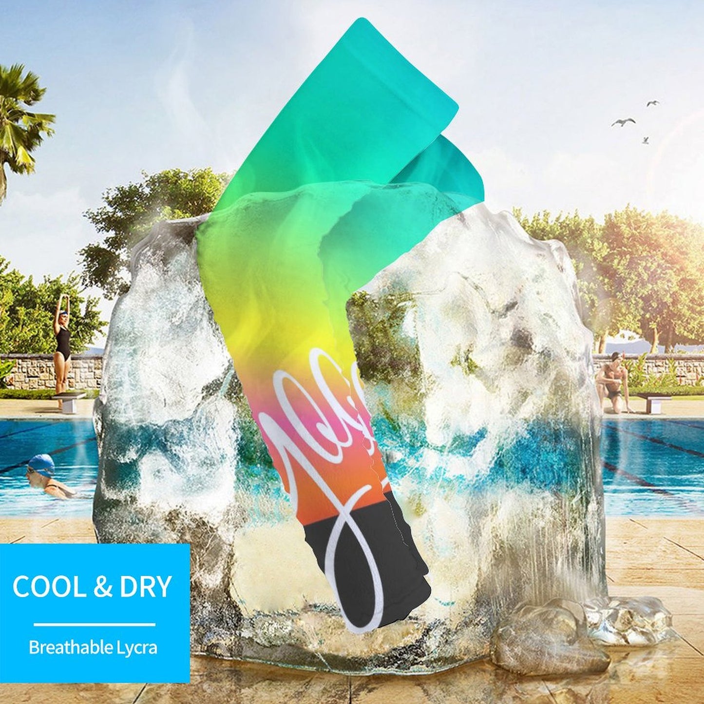 Custom Lycra Cooling Arm Sleeves (Pair) | UV Protection Performance Wear