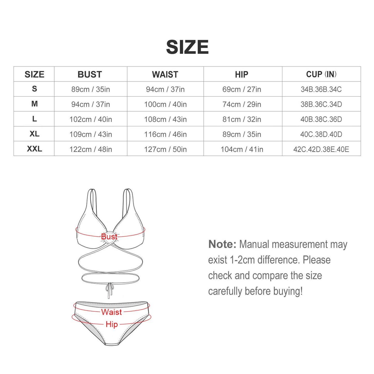 Custom Tie-Front String Bikini: Adjustable Swimsuit with Padding