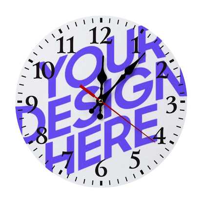 Personalized Wall Clock with Your Picture Text Logo Image Custom Clocks for Walls Customized Round Silent Clock for Office Home Kitchen Bedroom Living Room, 25*25 cm