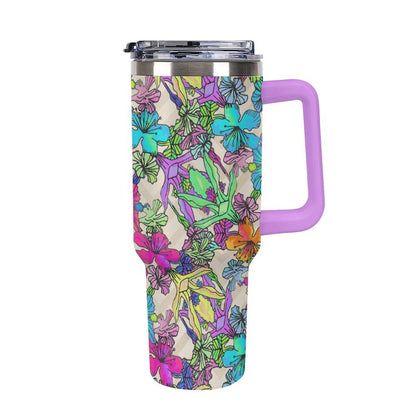 Custom 40oz Stainless Steel Travel Tumbler with Straw