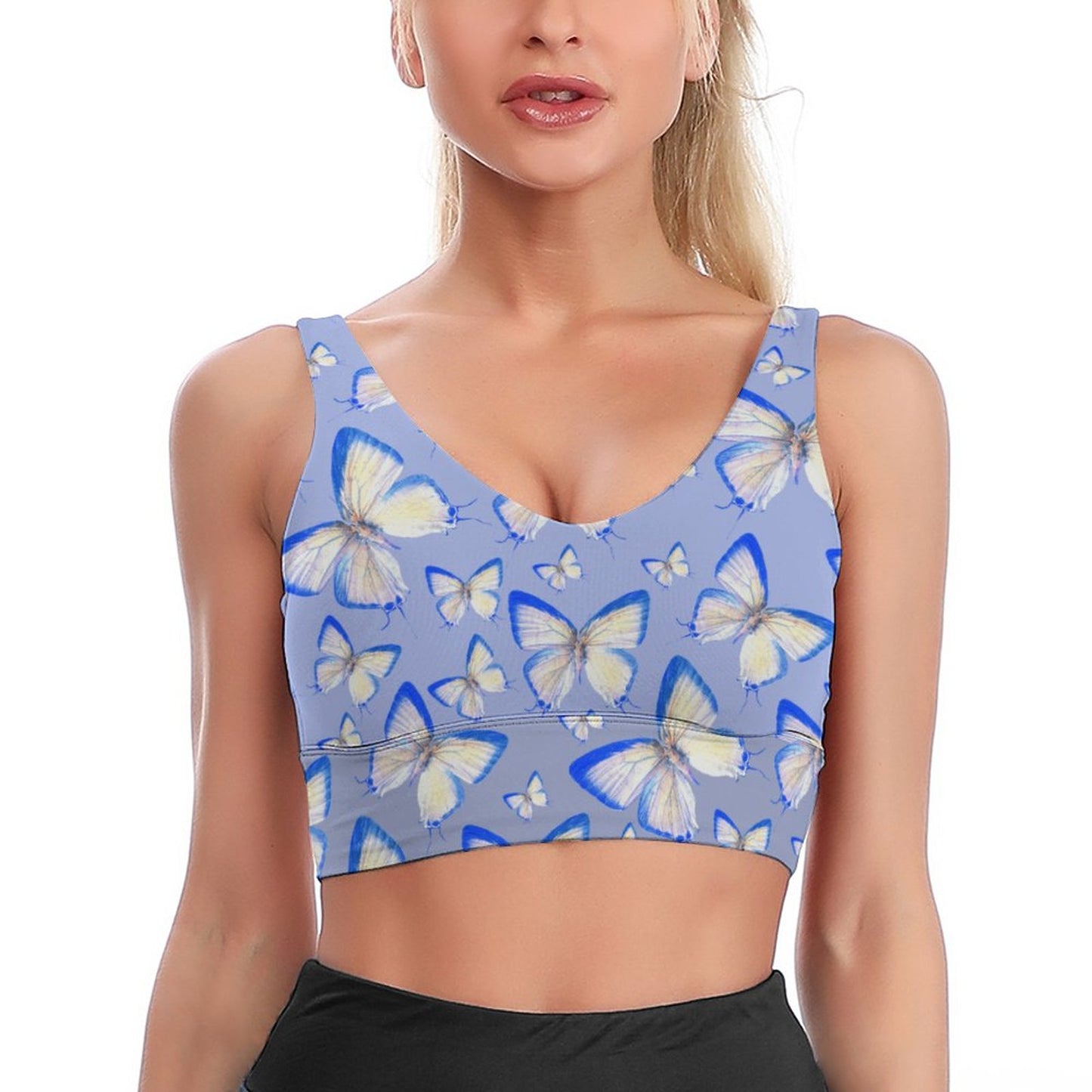 Custom U-Neck Sports Bra: High Support Padded Workout Top